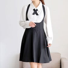 ゴールドジャパン(GOLDJAPAN)の【大きいサイズ】 タックブラウス＆首掛けフレアスカートセットアップ 大きいサイズ レディース セット