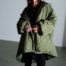 ゴールドジャパン(GOLDJAPAN)の【大きいサイズ】 中綿キルティングモンスターパーカーコート 大きいサイズ レディース アウター 中綿