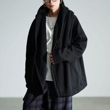 【大きいサイズ】 ビッグフードアシメZIPコート 大きいサイズ レディース アウター ジャケット 秋