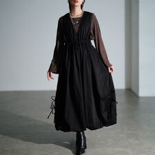 ゴールドジャパン(GOLDJAPAN)の【大きいサイズ】 カシュクールバルーンジャンパースカート 大きいサイズ レディース ワンピース 秋服