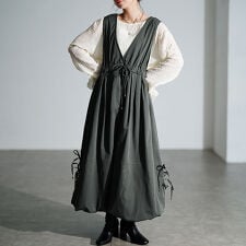 ゴールドジャパン(GOLDJAPAN)の【大きいサイズ】 カシュクールバルーンジャンパースカート 大きいサイズ レディース ワンピース 秋服