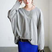 【大きいサイズ】 Vネックワイドドルマンプルオーバー 大きいサイズ レディース トップス カットソー