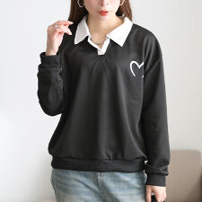 【大きいサイズ】 襟付きハートロゴスウェットプルオーバー 大きいサイズ レディース トップス 長袖