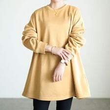 【大きいサイズ】 裏起毛フレアチュニック 大きいサイズ レディース チュニック 長袖 ロング 裏起毛