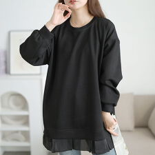 【大きいサイズ】 裾フリルダンボールニットプルオーバー 大きいサイズ レディース トップス ニット