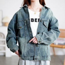 【大きいサイズ】 オーバーサイズダメージデニムジャケット 大きいサイズ レディース アウター デニム