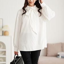 【大きいサイズ】 リボンタイフリルカラーブラウス 大きいサイズ  レディース トップス ブラウス