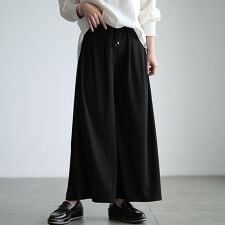 【大きいサイズ】 ウエストタックワイドフレアパンツ 大きいサイズ  レディース パンツ ズボン