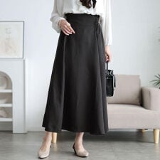 【大きいサイズ】 ストレッチツイルハイウエストフレアスカート 大きいサイズ  レディース スカート