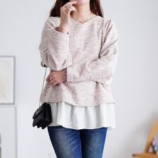 【大きいサイズ】 ツイードフェイクレイヤードプルオーバー 大きいサイズ レディース トップス