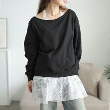 【大きいサイズ】 オフショルスウェット＆ホルターネックレースインナーセット 大きいサイズ