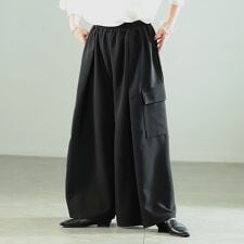 【大きいサイズ】 タックフレアワイドカーゴパンツ 大きいサイズ レディース パンツ ズボン タック
