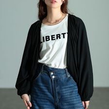 【大きいサイズ】 コットンドルマンボレロ カーディガン 大きいサイズ  レディース トップス