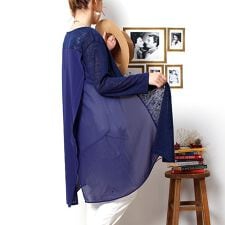 異素材ロングカーディガン