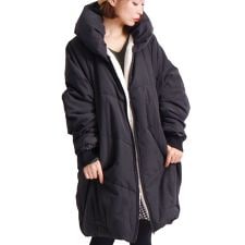 ゴールドジャパン(GOLDJAPAN)の大きいサイズ レディース コート 中綿 ボア ショールカラー ロング ピーチスキン ジップ