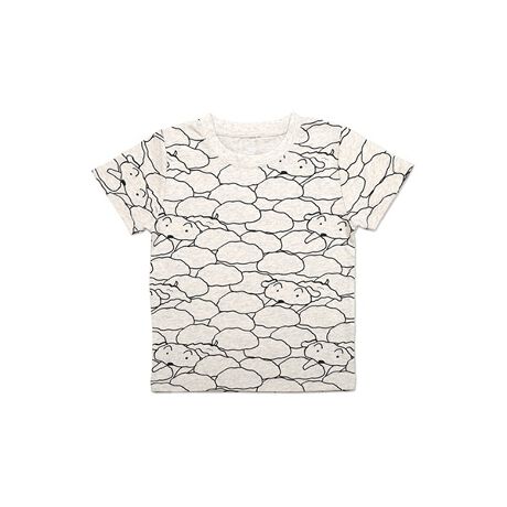 キッズ】コラボレーション総柄Tシャツ/シロパターン(クレヨン 