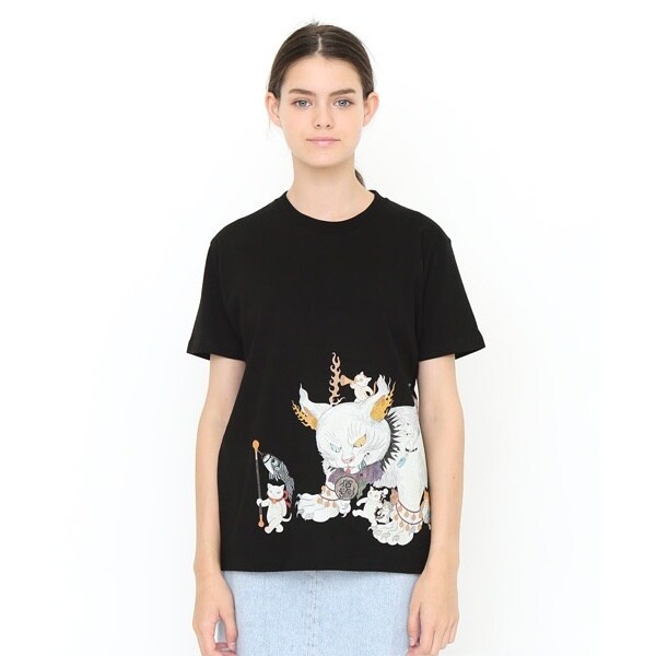 ユニセックス】コラボレーションTシャツ/鬼子母猫百号(石黒 ユニセックス】コラボレーションTシャツ/鬼子母猫百号(石黒