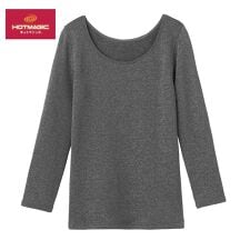 グンゼ(GUNZE)の【ホットマジック】【寒さ知らず】8袖インナー(えりあき広め)