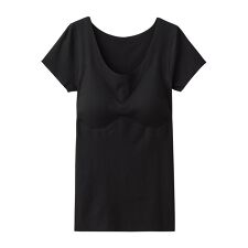 【KIREILABO】【完全無縫製COOL<軽のびレーヨン＞】【２分袖インナ－（パツド付）】