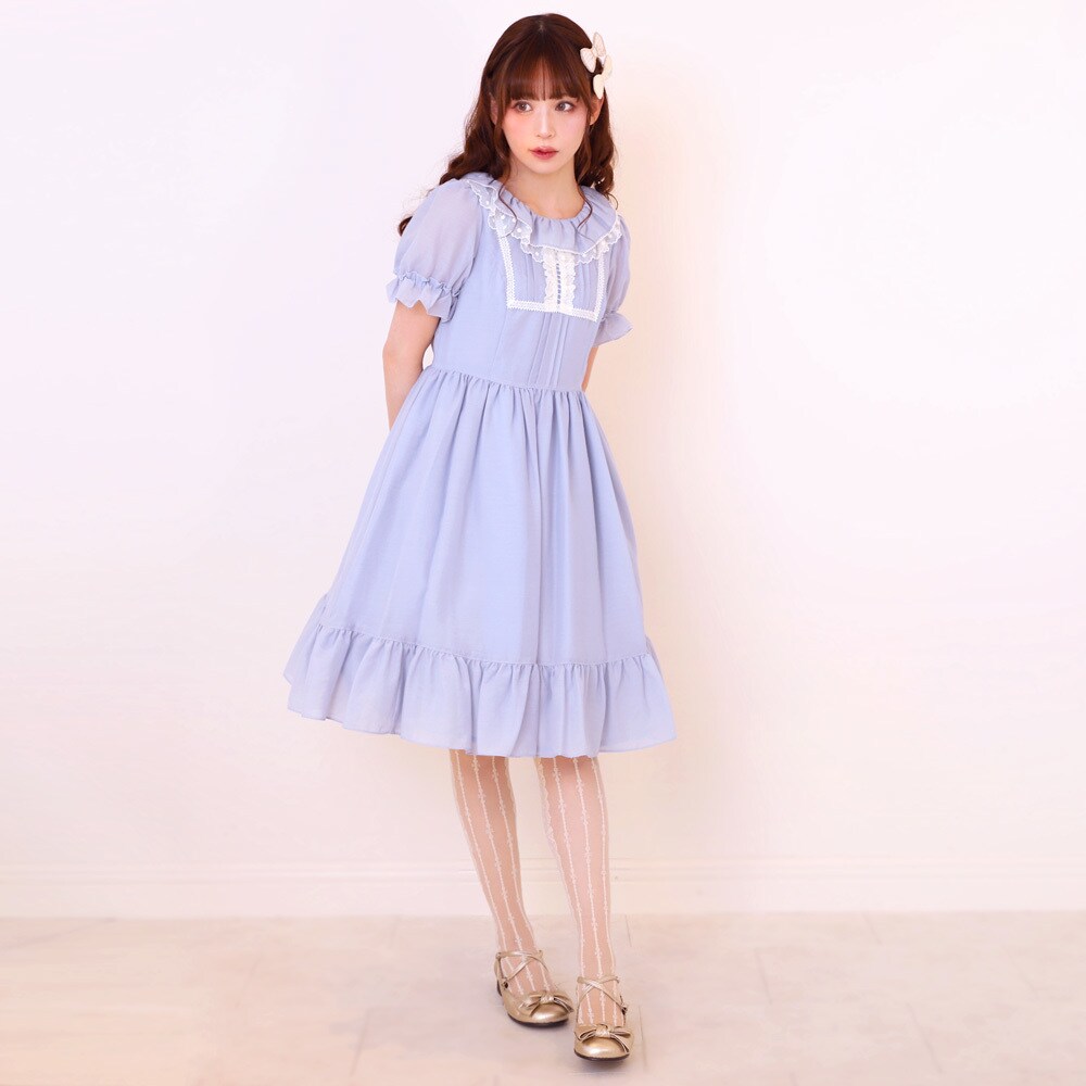 フリルROSEキャミソールドレス サックス Emily Temple Cute