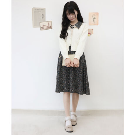 秋冬新作 ダブルビッグカラー小花柄ワンピース F I N T フィント Fint 35ae02j009 ファッション通販 マルイウェブチャネル