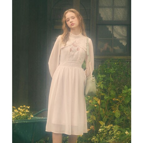 ポピーブーケ刺繍シアーワンピース【洗える】 | フィント(FINT  