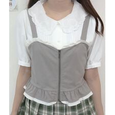 リメイク風レース使いビスチェ【洗える】