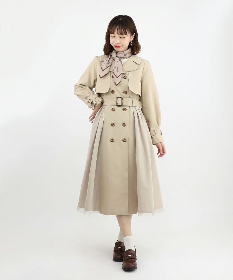 特価ブランド jenny fax （BEIGE チュール トレンチコート バック 