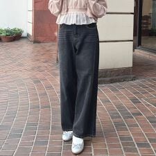 フィント(FINT)の【洗える/サイズ展開あり】ローウエスト バギー デニム パンツ