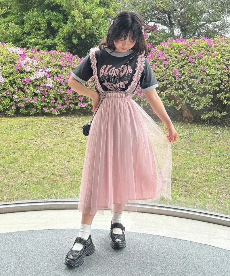 フリルサスペンダー付きチュールスカート【洗える】 | フィント