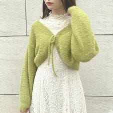 ラメフェザーニットボレロ【洗える】