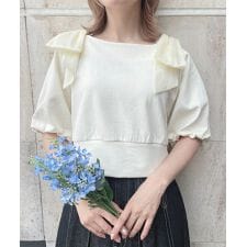 【洗える】ショルダー シアー リボン オフショル トップス