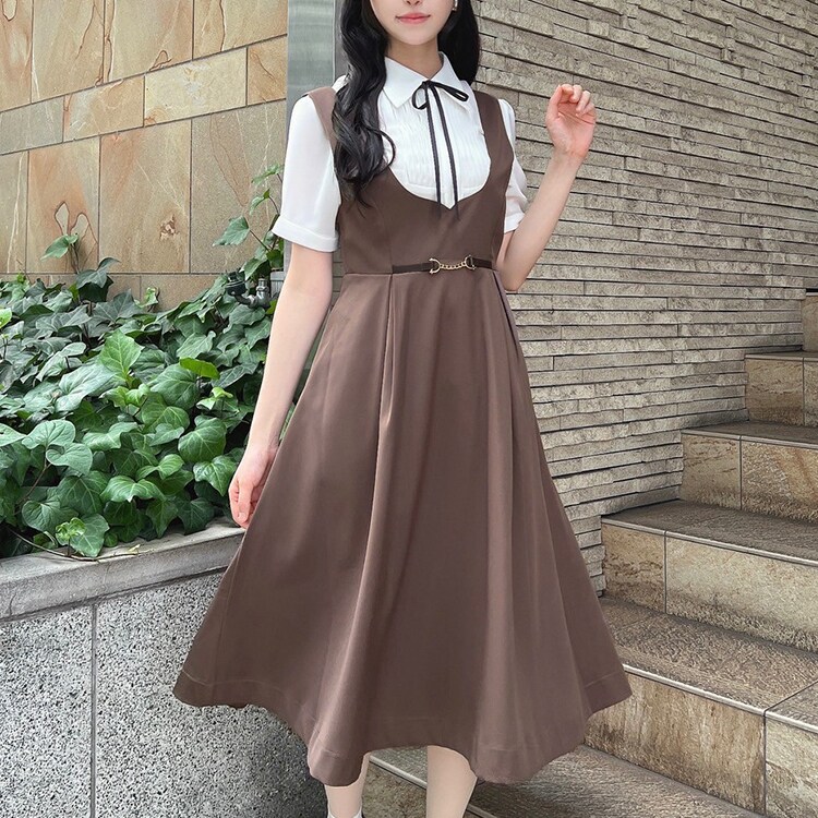 麗子様　SLOBE IENA ツイルトロキーネックジャンパースカート 麗子様 SLOBE IENA ツイルトロキーネックジャンパースカート