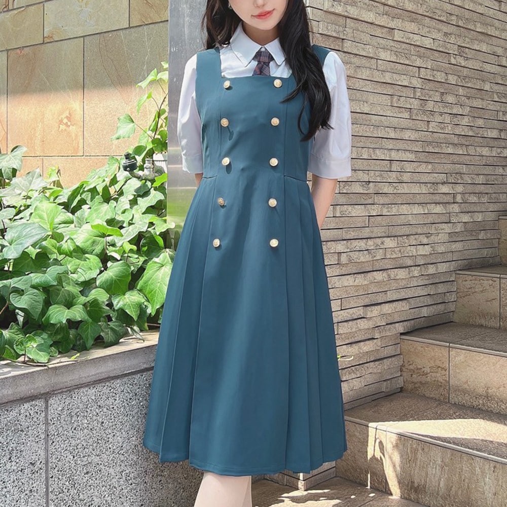 レイヤードバイカラー5分袖ワンピース【洗える】 | フィント