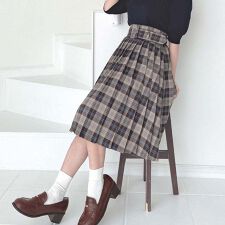 フィント(FINT)の【洗える】太ベルト付きプリーツスカート