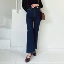 フィント(FINT)の【洗える】ハイウエストフレアーデニムパンツ