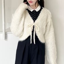 フィント(FINT)の【洗える】ポワルフェザーニットボレロ