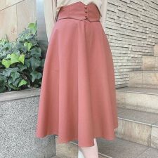 【3サイズ展開】コルセットベルト2wayフレアースカート