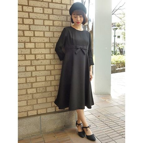 ブラックフォーマル ハイウエストリボン切替えワンピース 喪服 礼装 卒業式 入学式 かわいい フィント Fint 22le02i003 ファッション通販 マルイウェブチャネル