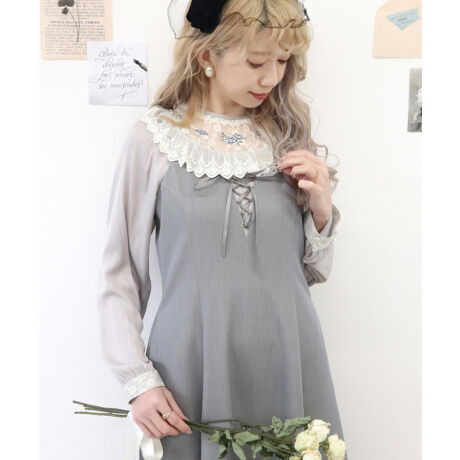 フロントレースアップロングキャミワンピース かわいい 重ね着 上品 アンアナザーアンジェラス An Another Angelus 37be04f007 ファッション通販 マルイウェブチャネル