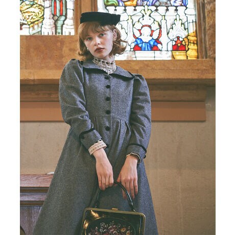 別珍パイピング使いツイードワンピースコート | アンアナザー  