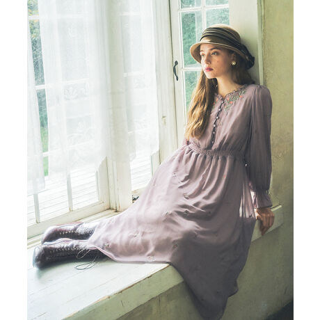 ローズ刺繍シフォンワンピース 洗える アンアナザーアンジェラス An Another Angelus 40be03j015 ファッション通販 マルイウェブチャネル