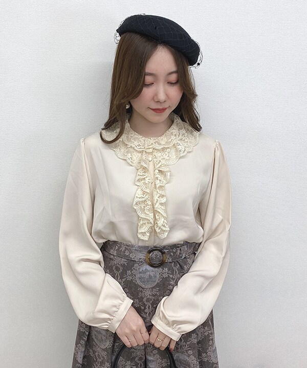 レースラッフルブラウス【洗える】 | アンアナザーアンジェラス(an