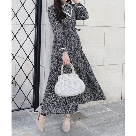 最先端 トーションレース使い小花柄ロングワンピース ワンピース Yourstrulyyinka Com