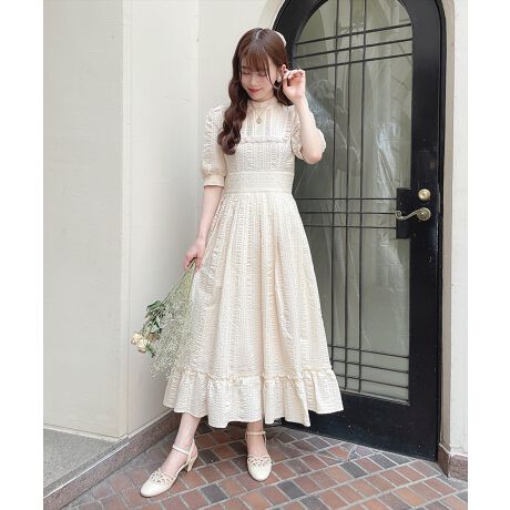 ヨーク切替コットンリップルロングワンピース | アンアナザー  