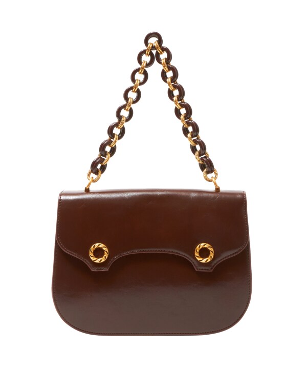 新品 タグ付✨アンアナザーアンジェラス❤️ダブルチェーン ハンドル バッグ 黒 アンアナザーアンジェラス(an another angelus) レディース