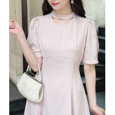 アンアナザーアンジェラス(an another angelus)の【オケージョン】パール 刺繍 チョーカー ワンピース 結婚式 二次会 謝恩会 パーティドレス