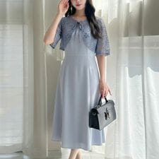 【オケージョン・セレモニー】レースボレロ付き2wayワンピース 結婚式 二次会 謝恩会 サイズ展開