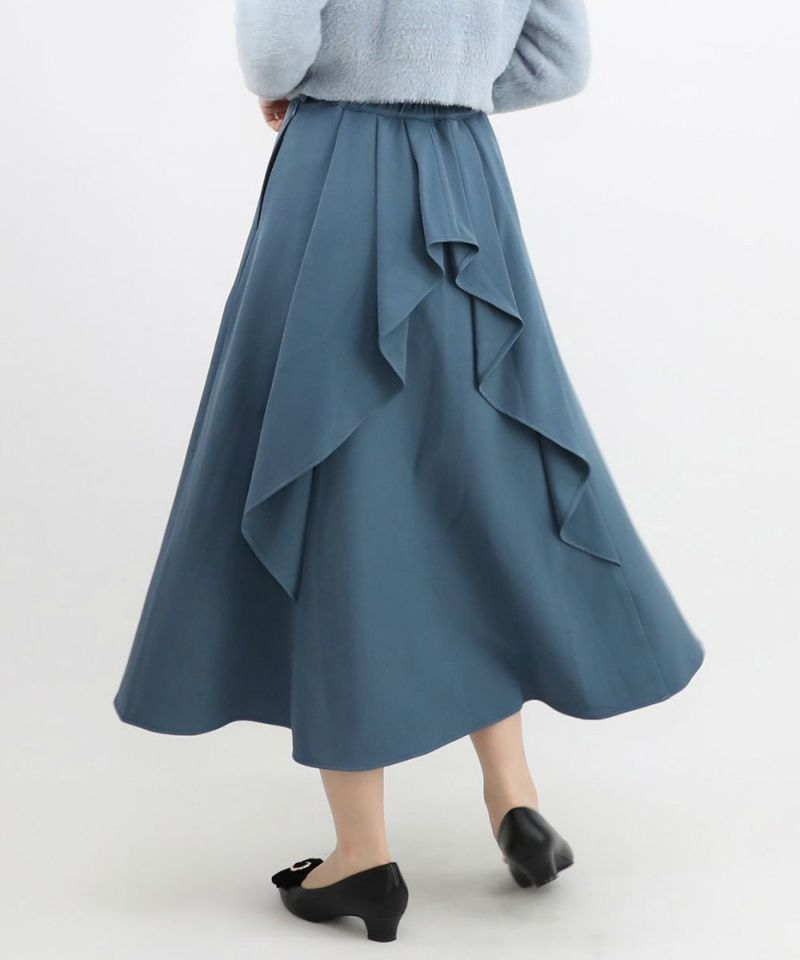 an another angelus ベルト付きバックラッフルフレアースカート アン