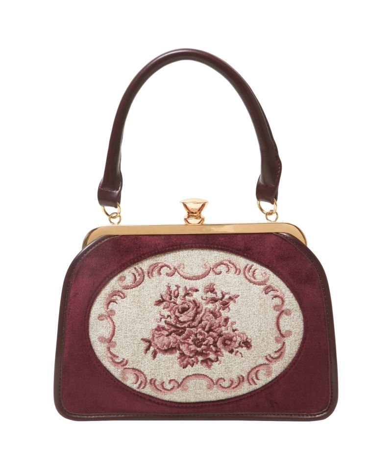 フレームローズ刺繍がま口バッグ | アンアナザーアンジェラス(an